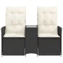 2-Sitzer-Gartensofa mit schwarzem PE-Rattantisch von vidaXL, Outdoor-Sofas - Ref: Foro24-365710, Preis: 235,51 €, Rabatt: %