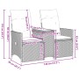 2-Sitzer-Gartensofa mit schwarzem PE-Rattantisch von vidaXL, Outdoor-Sofas - Ref: Foro24-365710, Preis: 206,18 €, Rabatt: %