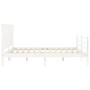 Double bed frame with white solid wood headboard by vidaXL, Beds and slatted bases - Ref: Foro24-3194327, Price: 181,50 €, Di...