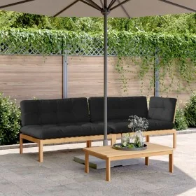 Garden pallet sofa set and cushions 3 pieces acacia wood by vidaXL, Outdoor sofas - Ref: Foro24-3209322, Price: 439,25 €, Dis...