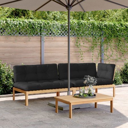 Garden pallet sofa set and cushions 3 pieces acacia wood by vidaXL, Outdoor sofas - Ref: Foro24-3209322, Price: 453,86 €, Dis...