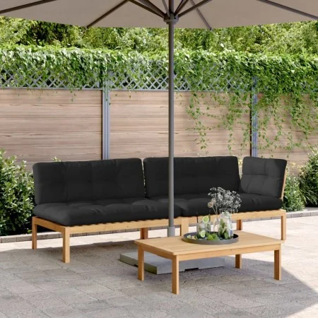 Garden pallet sofa set and cushions 3 pieces acacia wood by vidaXL, Outdoor sofas - Ref: Foro24-3209322, Price: 439,25 €, Dis...