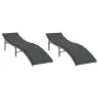 Sonnenliegen mit Kissen 2 Einheiten hellgraues synthetisches Rattan von vidaXL, Liegen - Ref: Foro24-3277306, Preis: 218,97 €...