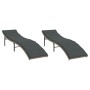 Sun loungers with cushions 2 units light gray synthetic rattan by vidaXL, Loungers - Ref: Foro24-3277306, Price: 194,70 €, Di...