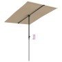 Garden umbrella with taupe gray aluminum pole 2x1.5 m by vidaXL, Umbrellas - Ref: Foro24-47339, Price: 48,87 €, Discount: %
