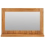 Espejo de pared con estante madera maciza de teca 60x12x40 cm de vidaXL, Espejos - Ref: Foro24-289071, Precio: 64,35 €, Descu...