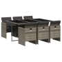 Garten-Essgruppe, 7-teilig, mit grauen Polstern aus synthetischem Rattan. von vidaXL, Gartensets - Ref: Foro24-3277675, Preis...