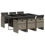 Set comedor jardín 7 pzas y cojines ratán sintético gris by vidaXL, Garden sets - Ref: Foro24-3277675, Price: 535,56 €, Disco...