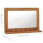 Espejo de pared con estante madera maciza de teca 60x12x40 cm de vidaXL, Espejos - Ref: Foro24-289071, Precio: 64,35 €, Descu...
