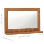 Espejo de pared con estante madera maciza de teca 60x12x40 cm de vidaXL, Espejos - Ref: Foro24-289071, Precio: 60,91 €, Descu...