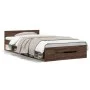 Oak brown engineered wood bed with drawer 90x190 cm by vidaXL, Beds and slatted bases - Ref: Foro24-3280789, Price: 130,80 €,...