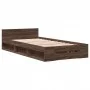 Oak brown engineered wood bed with drawer 90x190 cm by vidaXL, Beds and slatted bases - Ref: Foro24-3280789, Price: 130,80 €,...