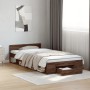 Eichenbraunes Holzwerkstoffbett mit Schublade 90x190 cm von vidaXL, Betten und Lattenroste - Ref: Foro24-3280789, Preis: 132,...
