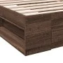 Oak brown engineered wood bed with drawer 90x190 cm by vidaXL, Beds and slatted bases - Ref: Foro24-3280789, Price: 130,80 €,...