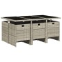 Garden dining set 7 pieces and light gray synthetic rattan cushions by vidaXL, Garden sets - Ref: Foro24-3277678, Price: 498,...