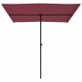 Sombrilla de jardín con palo de aluminio rojo burdeos 2x1,5 m