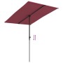 Sombrilla de jardín con palo de aluminio rojo burdeos 2x1,5 m de vidaXL, Sombrillas - Ref: Foro24-47340, Precio: 49,99 €, Des...
