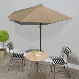 Semicircular balcony umbrella in taupe aluminum stick 270x144cm by vidaXL, Umbrellas - Ref: Foro24-44590, Price: 58,15 €, Dis...