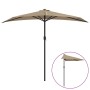 Sombrilla de balcón semicircular palo aluminio taupe 270x144cm de vidaXL, Sombrillas - Ref: Foro24-44590, Precio: 57,57 €