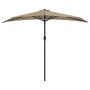 Sombrilla de balcón semicircular palo aluminio taupe 270x144cm de vidaXL, Sombrillas - Ref: Foro24-44590, Precio: 57,57 €