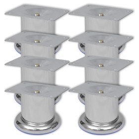 8x Chrom runde Sofabeine 60 mm von vidaXL, Stuhl- und Sofastützen - Ref: Foro24-279097, Preis: 15,05 €, Rabatt: %