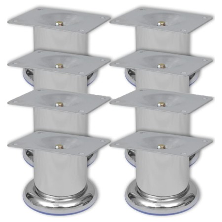8x Chrom runde Sofabeine 60 mm von vidaXL, Stuhl- und Sofastützen - Ref: Foro24-279097, Preis: 15,05 €, Rabatt: %