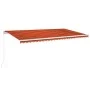 Retractable manual awning with orange and brown LED light 600x300 cm by vidaXL, Awnings - Ref: Foro24-3068965, Price: 499,03 ...