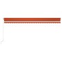 Retractable manual awning with orange and brown LED light 600x300 cm by vidaXL, Awnings - Ref: Foro24-3068965, Price: 508,21 ...