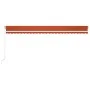 Retractable manual awning with orange and brown LED light 600x300 cm by vidaXL, Awnings - Ref: Foro24-3068965, Price: 499,03 ...
