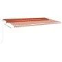 Retractable manual awning with orange and brown LED light 600x300 cm by vidaXL, Awnings - Ref: Foro24-3068965, Price: 499,03 ...