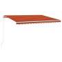 Manuell einziehbare Markise mit orangefarbener und brauner LED 450x350 cm von vidaXL, Markisen - Ref: Foro24-3069005, Preis: ...
