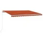 Toldo manual retráctil con LED naranja y marrón 450x350 cm de vidaXL, Toldos - Ref: Foro24-3069005, Precio: 411,96 €, Descuen...