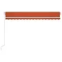 Toldo manual retráctil con LED naranja y marrón 450x350 cm de vidaXL, Toldos - Ref: Foro24-3069005, Precio: 411,96 €, Descuen...