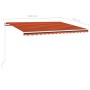Manuell einziehbare Markise mit orangefarbener und brauner LED 450x350 cm von vidaXL, Markisen - Ref: Foro24-3069005, Preis: ...