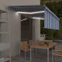 Manual retractable awning with blue and white LED lights 5x3 m by vidaXL, Awnings - Ref: Foro24-3069341, Price: 448,03 €, Dis...