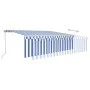 Manual retractable awning with blue and white LED lights 5x3 m by vidaXL, Awnings - Ref: Foro24-3069341, Price: 448,03 €, Dis...