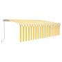 Retractable manual awning with yellow and white LED lights 5x3 m by vidaXL, Awnings - Ref: Foro24-3069343, Price: 454,80 €, D...