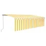Retractable manual awning with yellow and white LED lights 5x3 m by vidaXL, Awnings - Ref: Foro24-3069343, Price: 446,24 €, D...