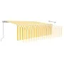 Retractable manual awning with yellow and white LED lights 5x3 m by vidaXL, Awnings - Ref: Foro24-3069343, Price: 446,24 €, D...
