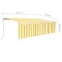 Retractable manual awning with yellow and white LED lights 5x3 m by vidaXL, Awnings - Ref: Foro24-3069343, Price: 446,24 €, D...