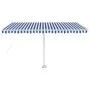 Toldo retráctil manual con LED azul y blanco 450x300 cm by vidaXL, Awnings - Ref: Foro24-3069561, Price: 500,47 €, Discount: %