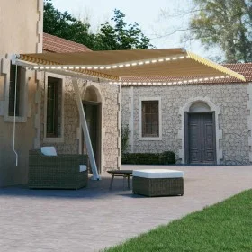 Manuelle ausfahrbare Markise mit gelben und weißen LED-Lichtern, 450x300 cm. von vidaXL, Markisen - Ref: Foro24-3069563, Prei...