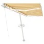 Toldo retráctil manual con LED amarillo y blanco 450x300 cm by vidaXL, Awnings - Ref: Foro24-3069563, Price: 490,49 €, Discou...