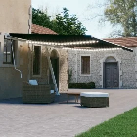 Manual retractable awning with LED light anthracite gray 600x300 cm by vidaXL, Awnings - Ref: Foro24-3069604, Price: 651,68 €...