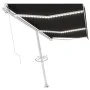 Manual retractable awning with LED light anthracite gray 600x300 cm by vidaXL, Awnings - Ref: Foro24-3069604, Price: 651,68 €...