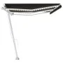 Manual retractable awning with LED light anthracite gray 600x300 cm by vidaXL, Awnings - Ref: Foro24-3069604, Price: 651,68 €...