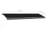 Manual retractable awning with LED light anthracite gray 600x300 cm by vidaXL, Awnings - Ref: Foro24-3069604, Price: 651,68 €...