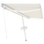 Manual retractable awning with LED light cream 500x300 cm by vidaXL, Awnings - Ref: Foro24-3069582, Price: 550,60 €, Discount: %