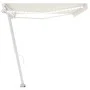 Manual retractable awning with LED light cream 500x300 cm by vidaXL, Awnings - Ref: Foro24-3069582, Price: 550,60 €, Discount: %