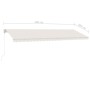 Manual retractable awning with LED light cream 500x300 cm by vidaXL, Awnings - Ref: Foro24-3069582, Price: 570,55 €, Discount: %